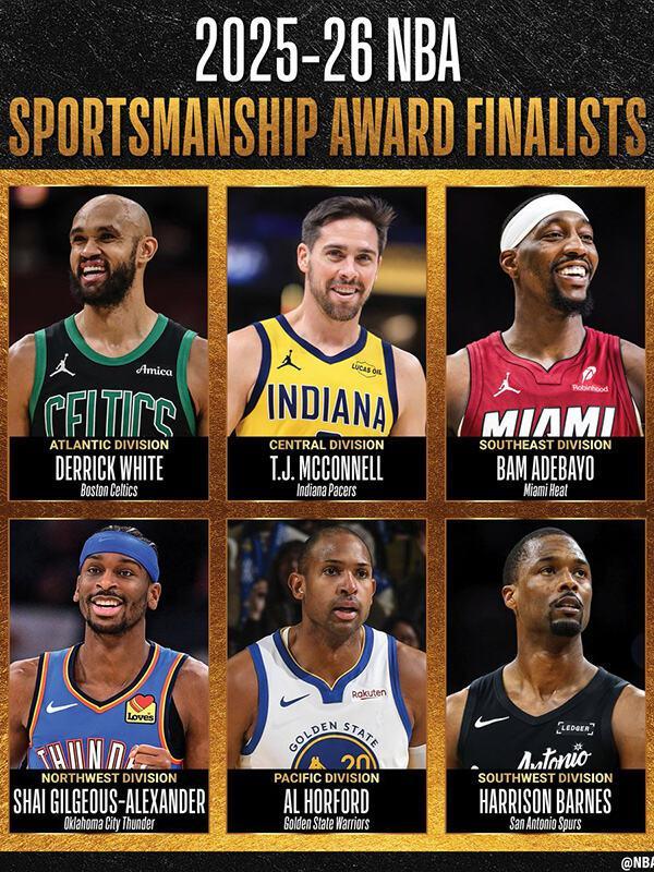 开云体育官方网站-NBA官宣体育道德风尚奖候选名单：亚历山大&amp;amp;阿德巴约领衔